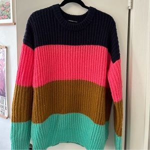 Scotch & Soda Madison Scotch Wool Thick Knit Color Block Sweater